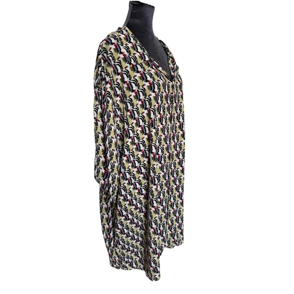 FLAX Designs Dress Tunic 3G 24-26 Art Deco Rayon Thinking Tropics Boho Novelty - Picture 3 of 16